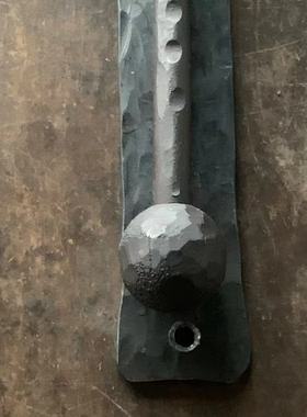 复古手工锻造锻铁门拉手侘寂风装饰门把手民宿农村大门拉手