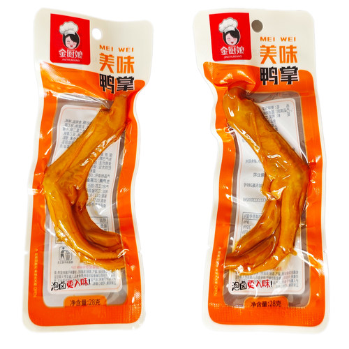 金厨娘 美味鸭掌 香辣泡卤多味泡椒鸭爪脚 休闲食品好吃零食28g - 图3
