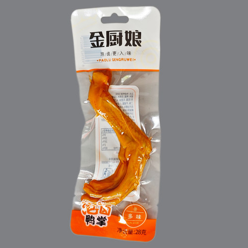 金厨娘 美味鸭掌 香辣泡卤多味泡椒鸭爪脚 休闲食品好吃零食28g - 图1
