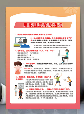 中小学疾病预防知识宣传海报挂图预防流感腹泻防控近视肥胖艾滋病