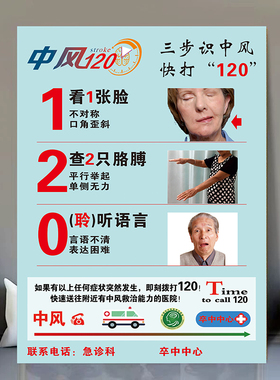 食品含糖含盐量中风120宣传海报