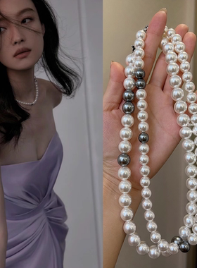 样品 微瑕 清仓 S925银施家澳白人造珍珠锁骨链毛衣链【3款包邮】