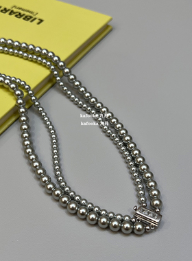 双层正圆珍珠项链kafooka水晶