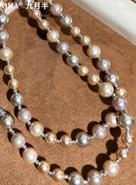 原创美拉德仿海水珍珠毛衣链