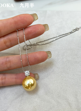 戴妃16mm珍珠S925银吊坠锁骨链