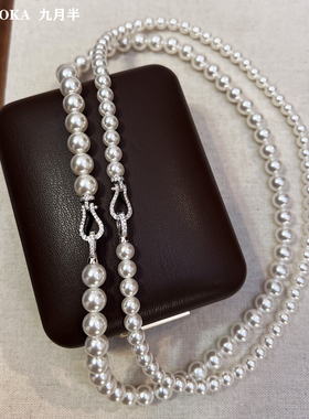 S925纯银马蹄扣冷光感项链