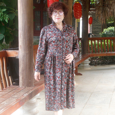 Одежда для дам 中老年春秋女士中长风衣加肥大码胖妈妈外套阔太太洋气长袖连衣裙