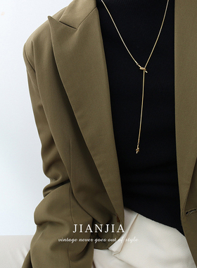 长款同心结流苏项链毛衣链