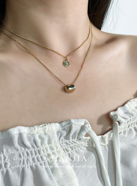 16K包金复古女王人像项链