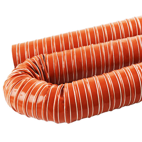 高温风管红色矽胶管300度50/80硫化热风管耐高温软管钢丝管通风管-图3