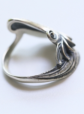 凤凰羽毛戒指铁头的店纯银情侣