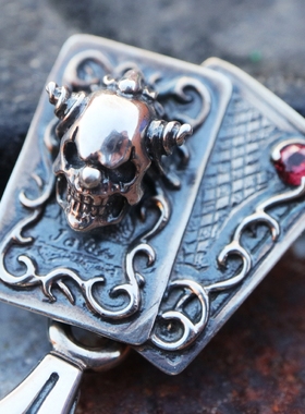 扑克牌吊坠纯银情侣机车小众FAL