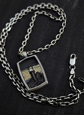 铁头的店男女通用海浪灯塔吊坠