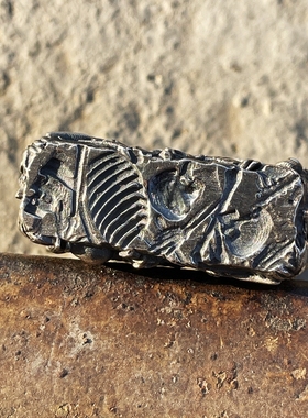 原创925纯银骷髅zippo打火机厚重