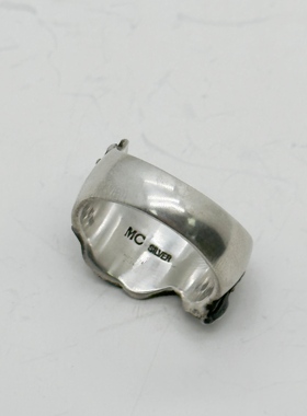 情侣纯银暗黑乌鸦骷髅戒指日式MC