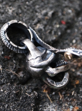 铁头的店高山隆盘蛇点金骷髅吊坠