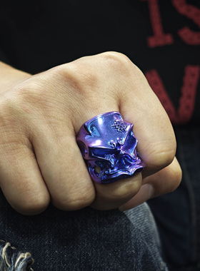 铁头的店 钛合金 STARLINGEARA 朋克风 雪花胡子绅士戒指