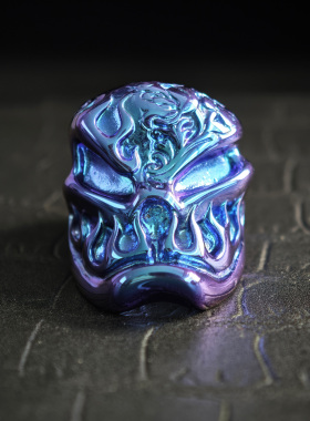 铁头的店 钛合金 STARLINGEARA 斯特林 复古朋克竹内雕刻烈火戒指