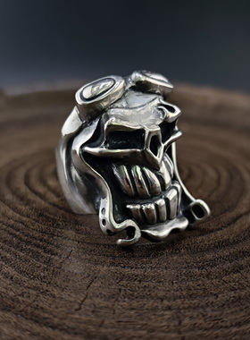 铁头的店925银复古朋克风指环