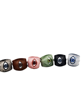 铁头的店男女通用皮革眼珠戒指