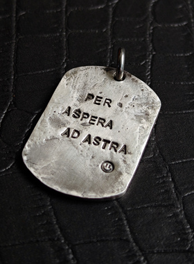 手工錾刻定制银饼挂坠复古军牌