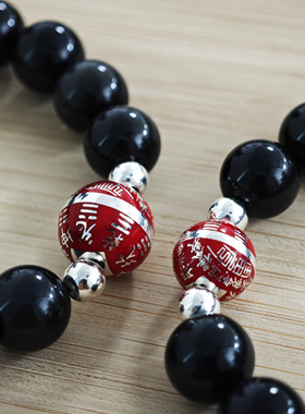 铁头的店名族风情侣925银黑曜石