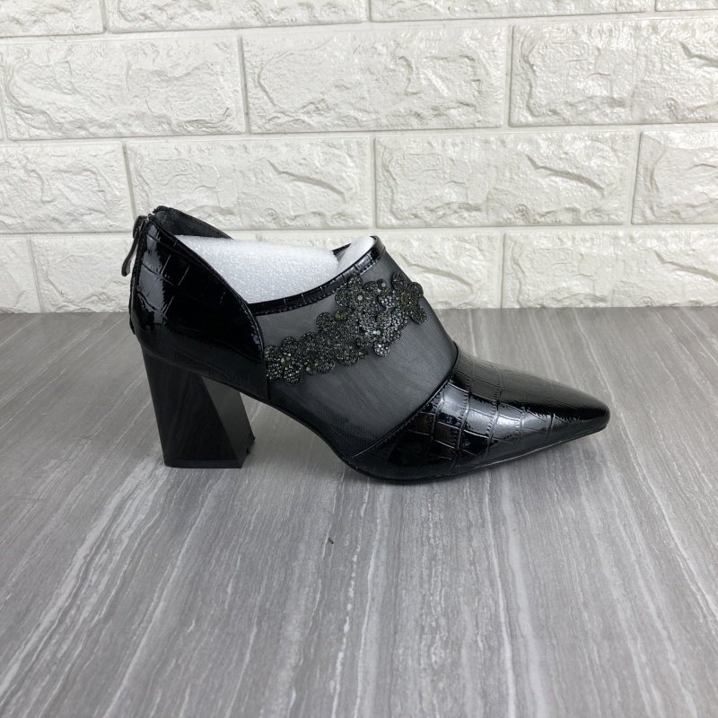 断码撤柜处理真皮女鞋粗跟高跟尖头深口单鞋牛皮网面水钻时尚皮鞋,淘宝优惠券,粉丝福利购,淘宝优惠卷