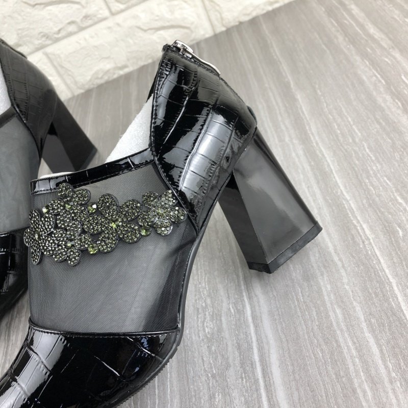 断码撤柜处理真皮女鞋粗跟高跟尖头深口单鞋牛皮网面水钻时尚皮鞋,淘宝优惠券,粉丝福利购,淘宝优惠卷