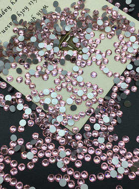 diy圆形玻璃粉色手机壳平底钻