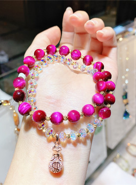 轻奢原创水晶多层手链天然海蓝宝