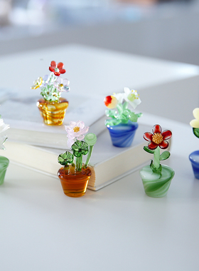 原创日式风手工玻璃车载摆件