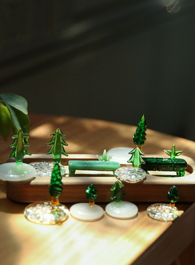 七隐 原创手工琉璃底座小摆件底座卡通可爱少女心个性创意装饰品