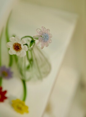 七隐原创双层雏菊花插花摆件