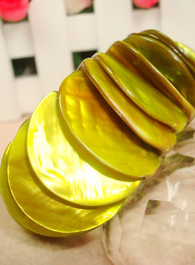 欧美风原单批发黄绿色贝壳手镯