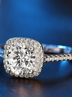 镀白金锆石欧美风大气情侣对戒