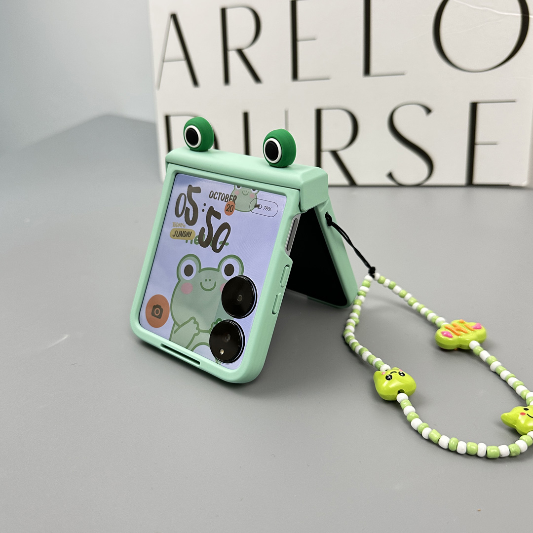 可爱适用小米mixflip2手机壳折叠屏壳膜一体荣耀magicvflip腕带挂绳保护壳铰链全包防摔moto razr50ultra - 图1