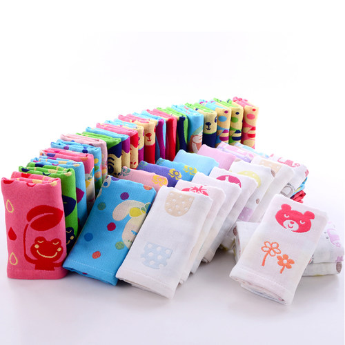 6条装 纯棉新生婴幼儿童宝宝纱布小毛巾吸水洗脸成人家用面巾挂巾 - 图2