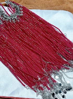 Q113流行卖爆缅甸鸽血红红刚玉优化红宝石刻面手链约3mm女款手串