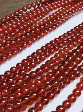 Q183天然橙色石榴石手链多圈女款女人石