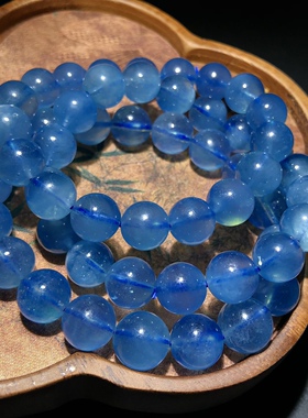 YY0490 天然海蓝宝手链变态蓝约11mm手串单圈魔鬼蓝