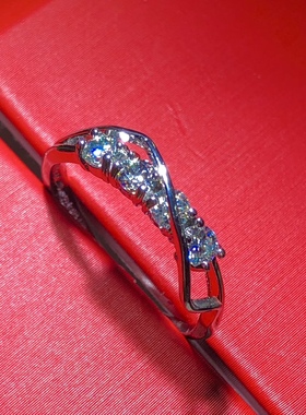 莫桑钻戒指满钻爆闪指环戒圈排戒叠带情侣首饰礼物