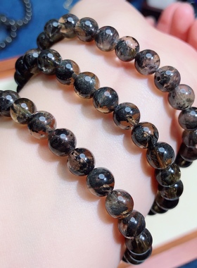 黑极光手链圆珠手串单圈能量手串