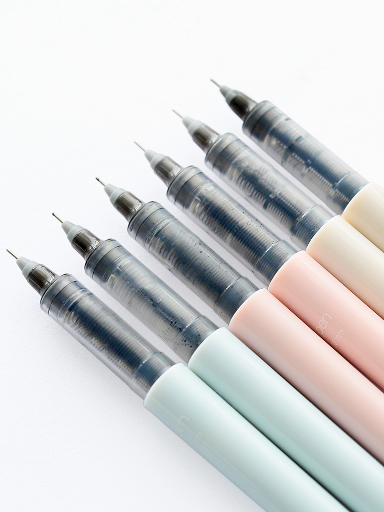 白雪直液式走珠笔0.38黑色中性笔学生用 0.5mm水笔签字笔文具用品