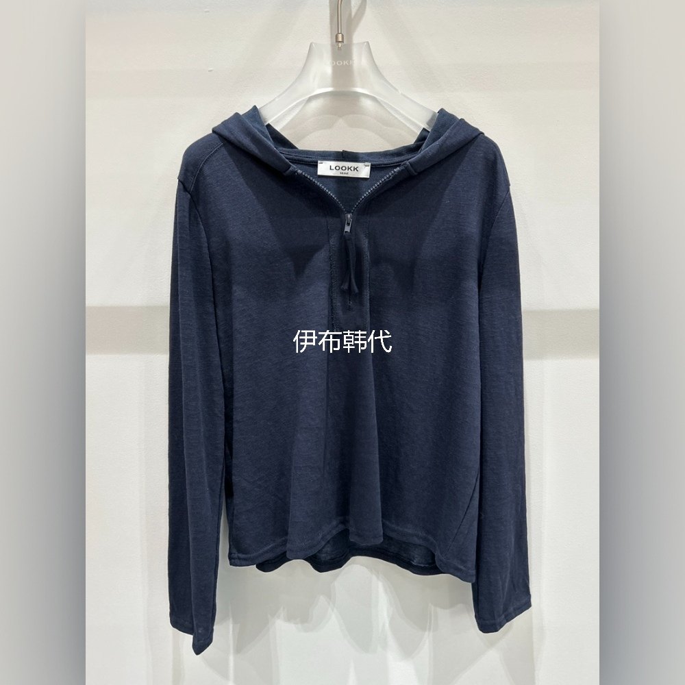 LOOKK/MIMME韩国东大门正品代购26春款 连帽拉链套头条纹卫衣女,淘宝优惠券,粉丝福利购,淘宝优惠卷