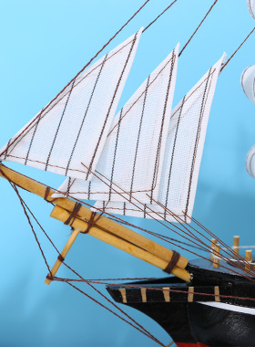 海盗船一帆风顺帆船小船模型木质小木船摆件渔船家居桌面装饰