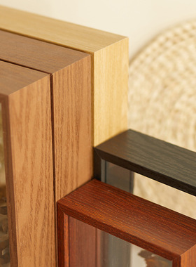 木质干花相框中空立体花艺标本框架裱双面透明亚克力画框展示