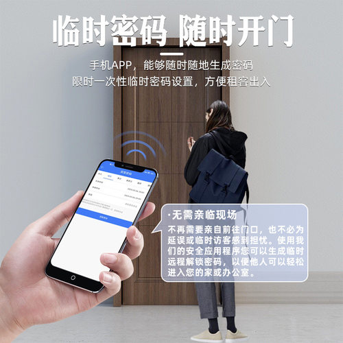 跨境批发木门智能指纹锁室内木门出租房民宿公寓通通锁密码锁 - 图1