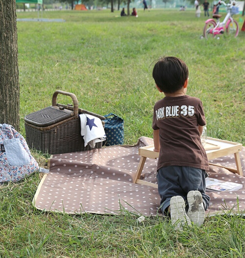 现货！日本进口ZAKKA 秋游公园餐垫 水玉圆点防水布野餐垫