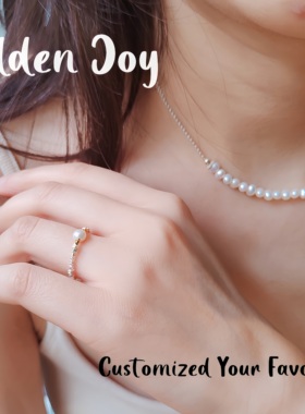 天然绿松石水晶珍珠朱砂转运珠小众串珠精致手工戒指情人节礼物