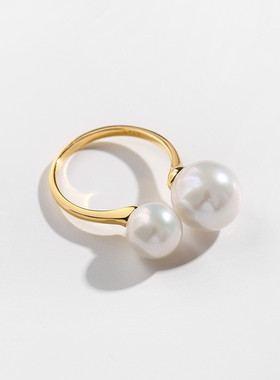 925银淡水珍珠小灯泡设计戒指开